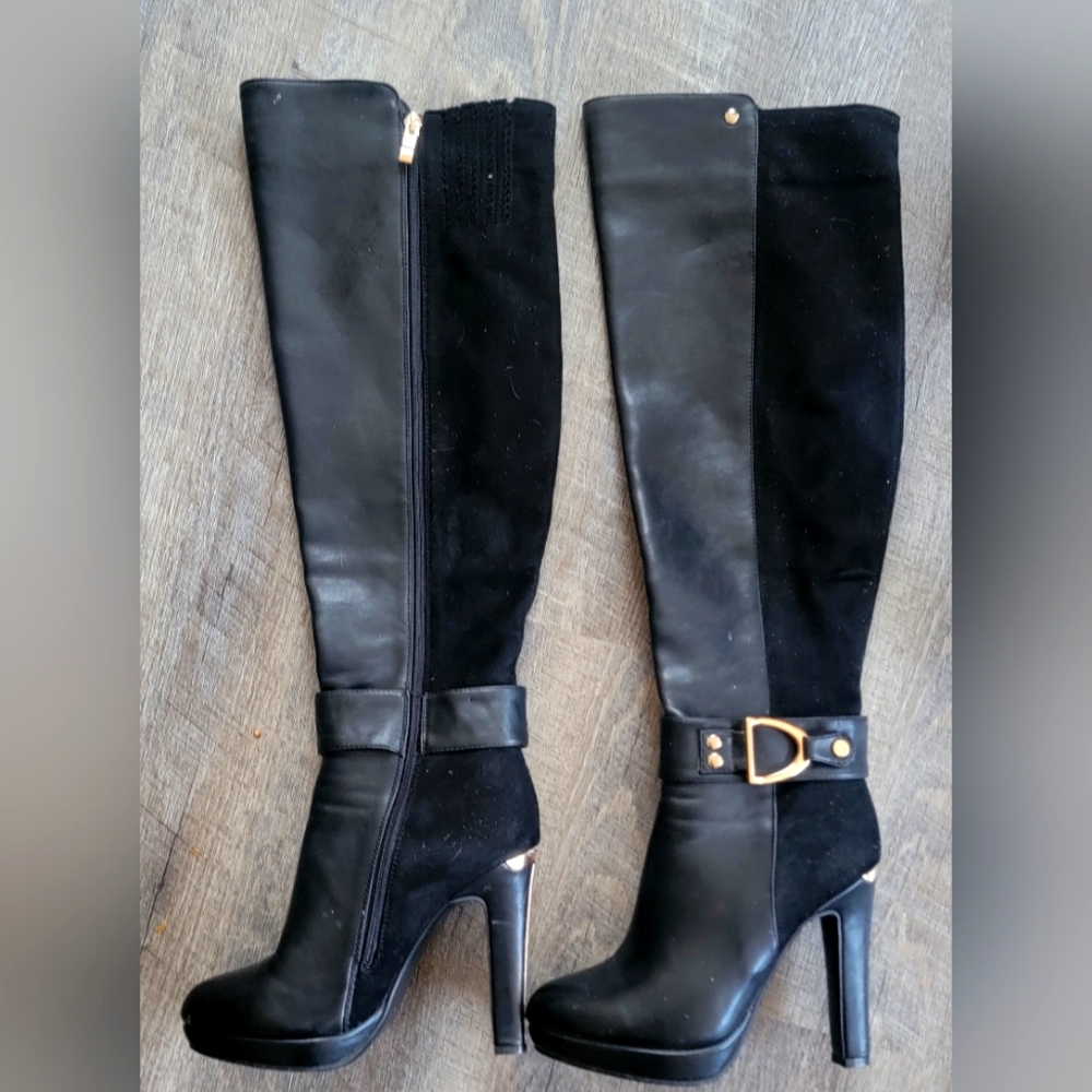 Knee high black winter boots size 7.5